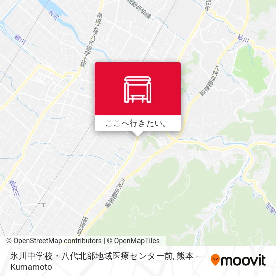 氷川中学校・八代北部地域医療センター前地図