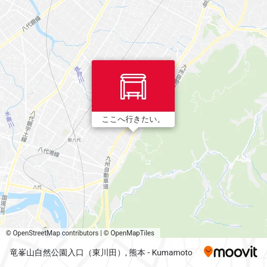 竜峯山自然公園入口（東川田）地図