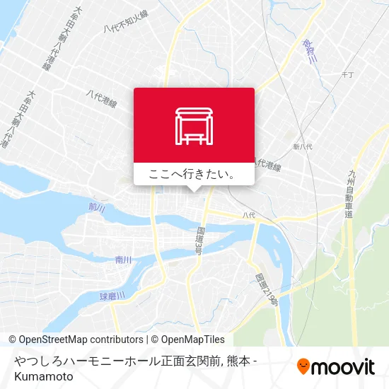 やつしろハーモニーホール正面玄関前地図
