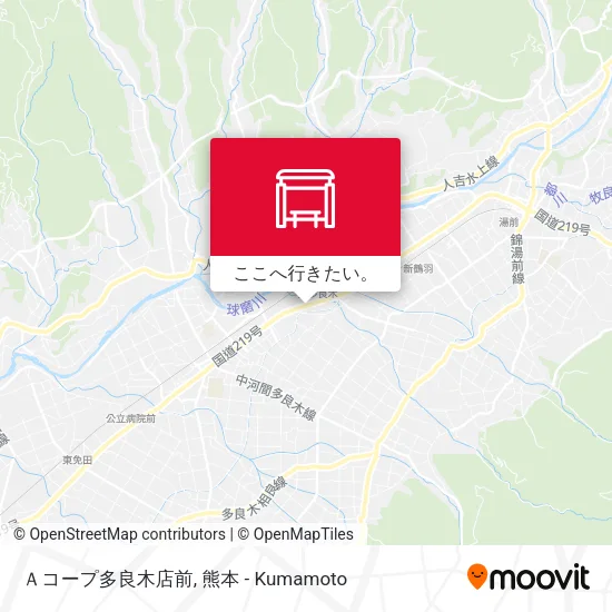 Ａコープ多良木店前地図