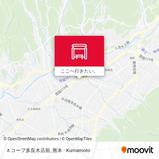 Ａコープ多良木店前地図
