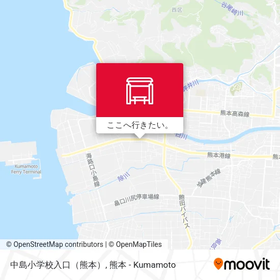 中島小学校入口（熊本）地図
