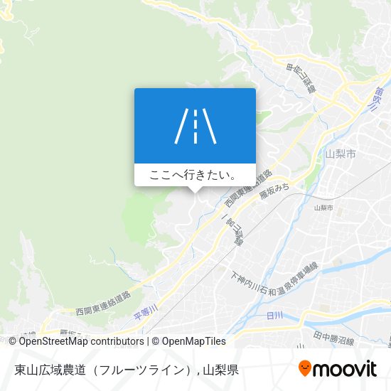東山広域農道（フルーツライン）地図