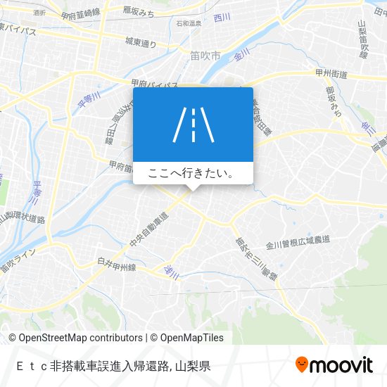 Ｅｔｃ非搭載車誤進入帰還路地図