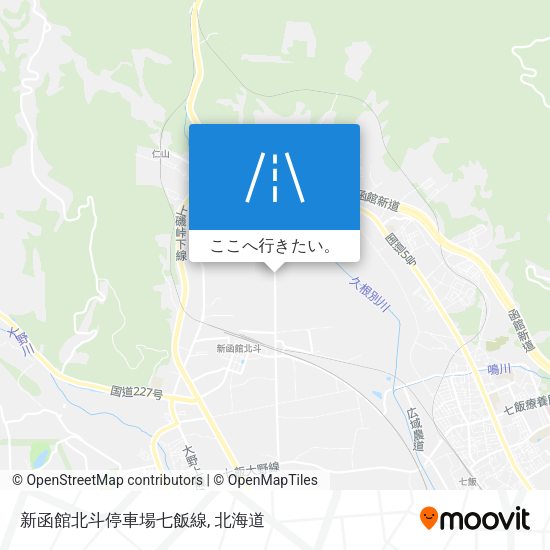 新函館北斗停車場七飯線地図
