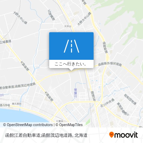 函館江差自動車道;函館茂辺地道路地図