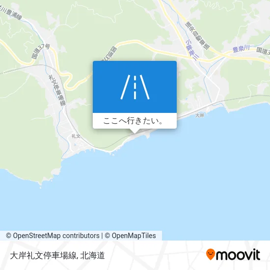 大岸礼文停車場線地図