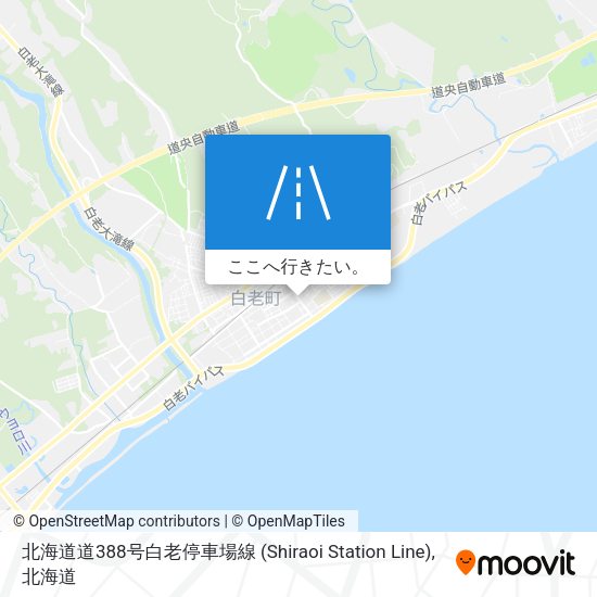 北海道道388号白老停車場線 (Shiraoi Station Line)地図