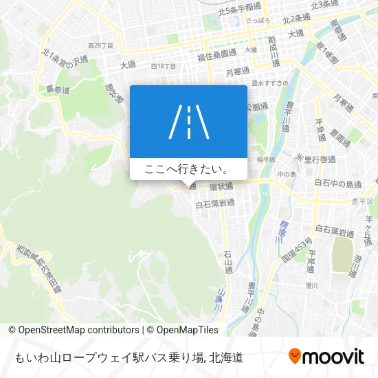 もいわ山ロープウェイ駅バス乗り場地図