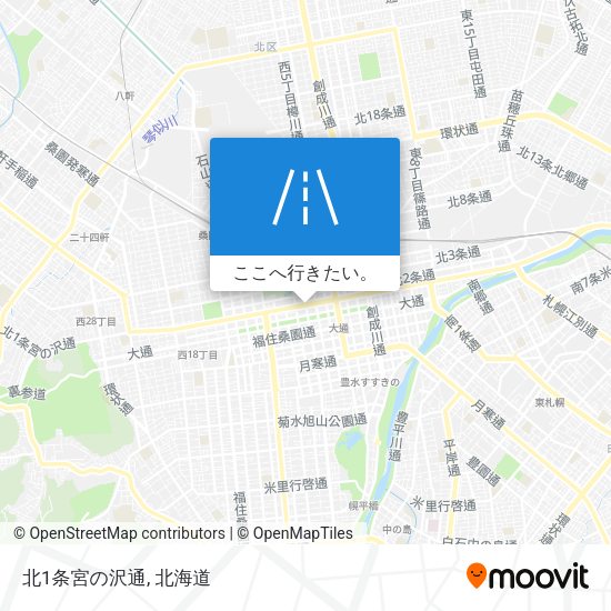 北1条宮の沢通地図