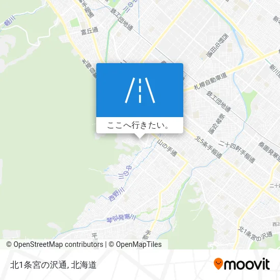 北1条宮の沢通地図