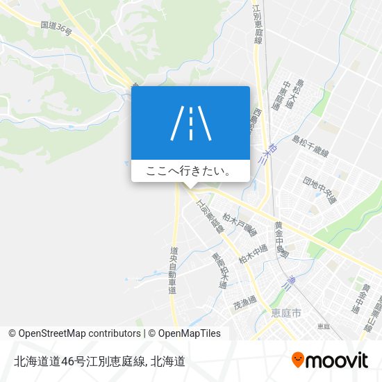 北海道道46号江別恵庭線地図