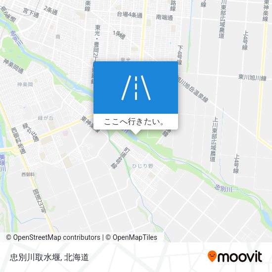 忠別川取水堰地図