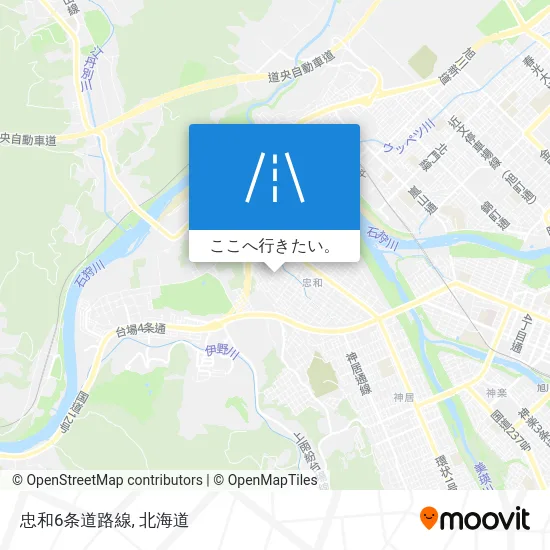 忠和6条道路線地図