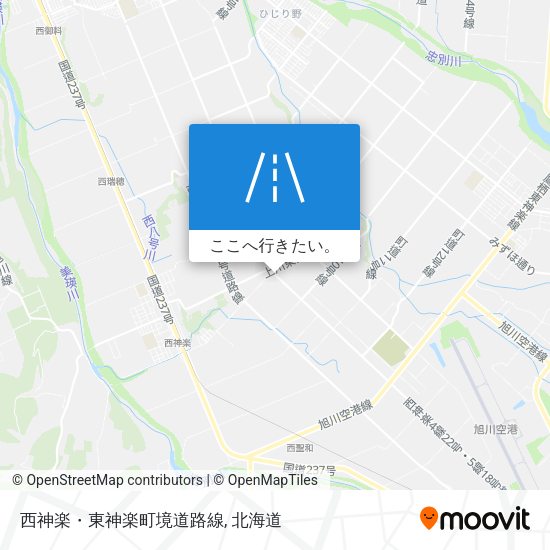 西神楽・東神楽町境道路線地図