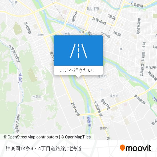 神楽岡14条3・4丁目道路線地図