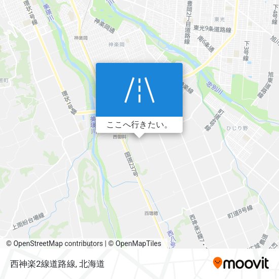 西神楽2線道路線地図
