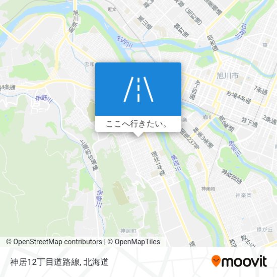 神居12丁目道路線地図