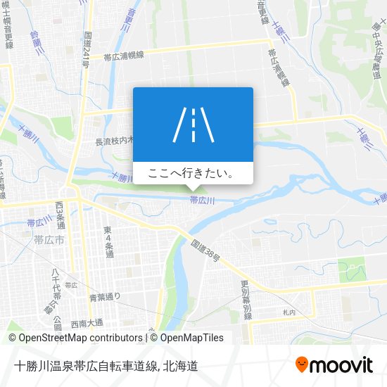 十勝川温泉帯広自転車道線地図