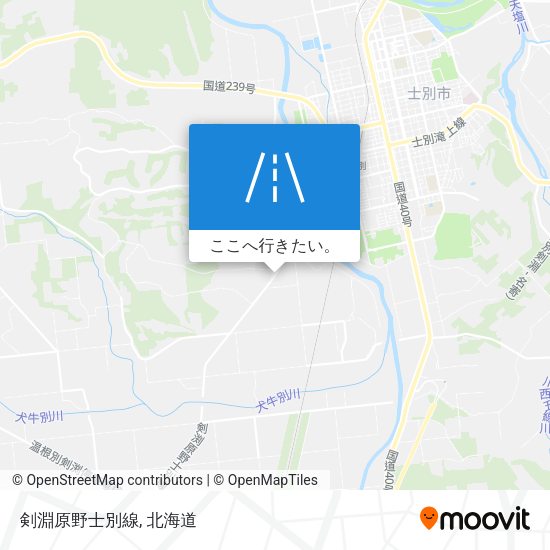 剣淵原野士別線地図