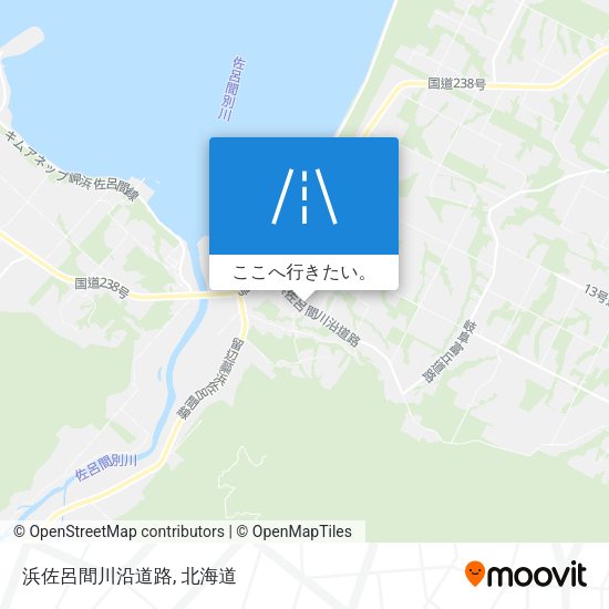 浜佐呂間川沿道路地図