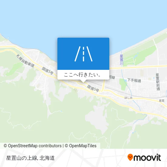 星置山の上線地図