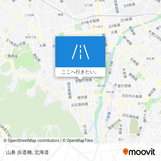 山鼻 歩道橋地図