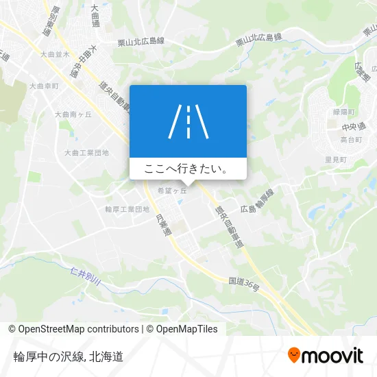 輪厚中の沢線地図