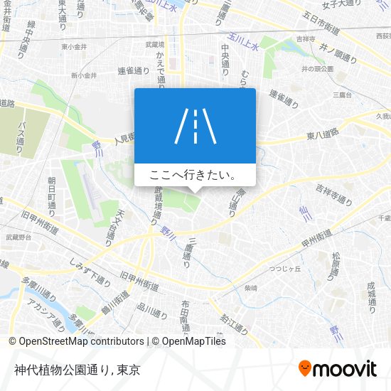 神代植物公園通り地図