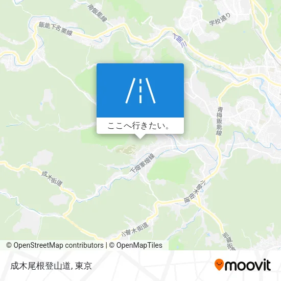 成木尾根登山道地図