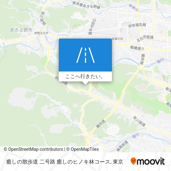 癒しの散歩道 二号路 癒しのヒノキ林コース地図