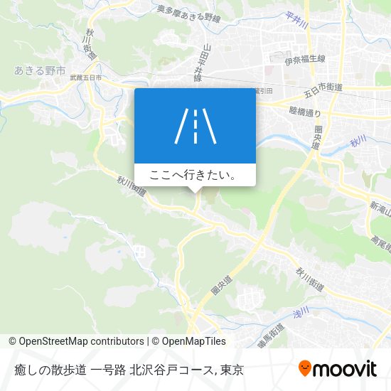 癒しの散歩道 一号路 北沢谷戸コース地図