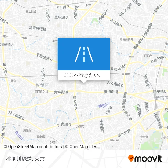 桃園川緑道地図