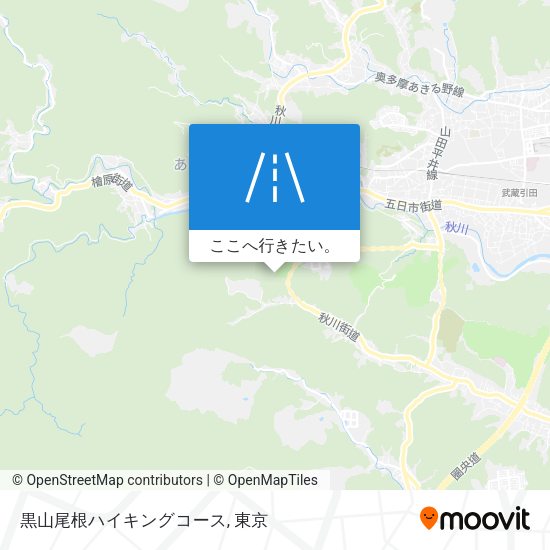 黒山尾根ハイキングコース地図