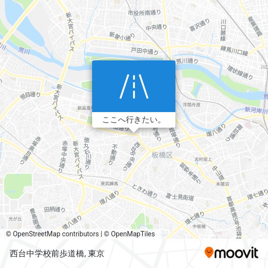 西台中学校前歩道橋地図