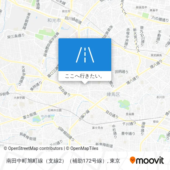 南田中町旭町線（支線2）（補助172号線）地図