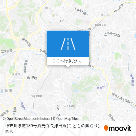 神奈川県道139号真光寺長津田線(こどもの国通り)地図