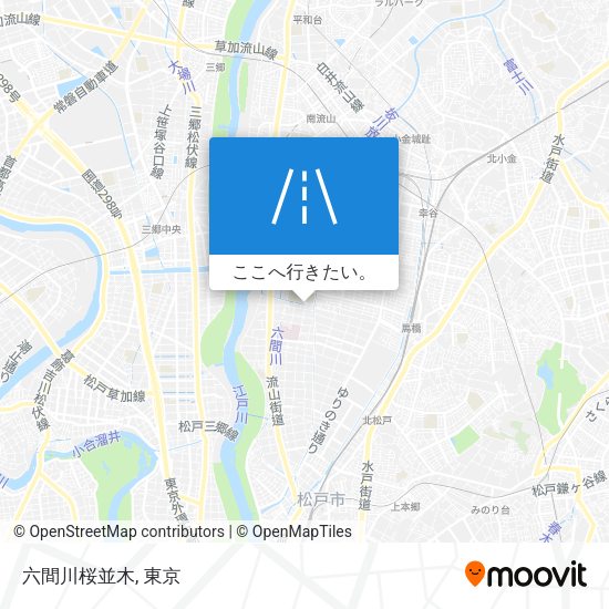 六間川桜並木地図