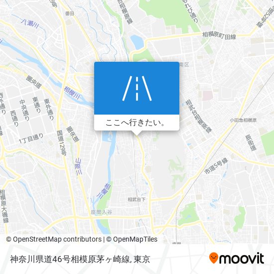 神奈川県道46号相模原茅ヶ崎線地図