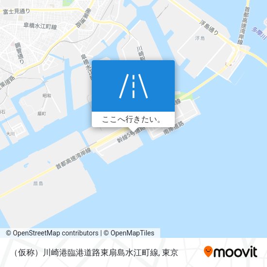 （仮称）川崎港臨港道路東扇島水江町線地図
