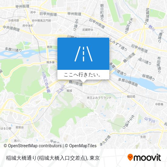 稲城大橋通り(稲城大橋入口交差点)地図