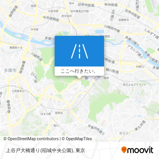 上谷戸大橋通り(稲城中央公園)地図
