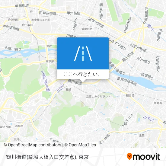鶴川街道(稲城大橋入口交差点)地図