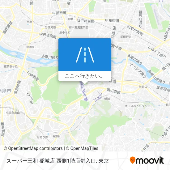 スーパー三和 稲城店 西側1階店舗入口地図