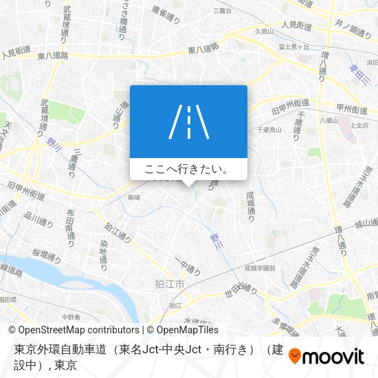 東京外環自動車道（東名Jct-中央Jct・南行き）（建設中）地図