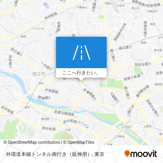 外環道本線トンネル南行き（延伸用）地図