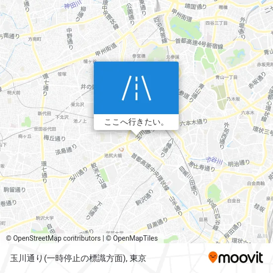 玉川通り(一時停止の標識方面)地図