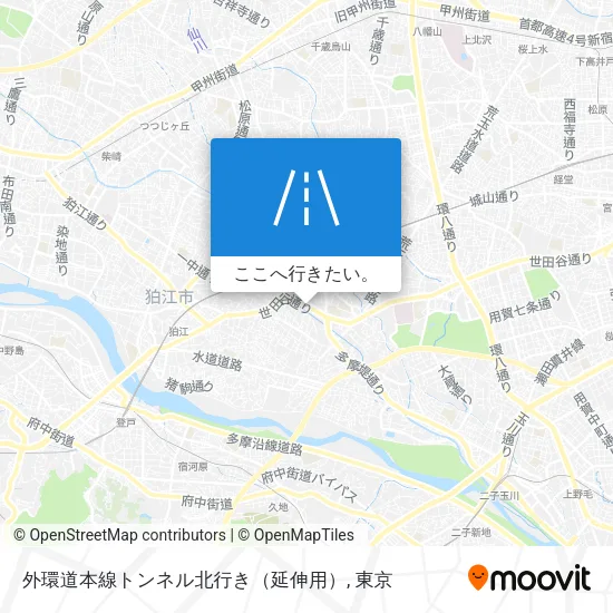 外環道本線トンネル北行き（延伸用）地図