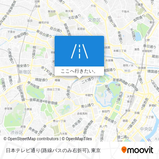 日本テレビ通り(路線バスのみ右折可)地図