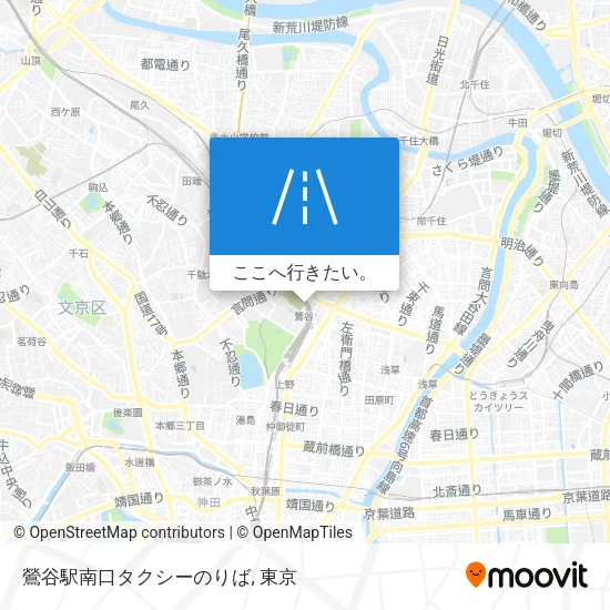 鶯谷駅南口タクシーのりば地図